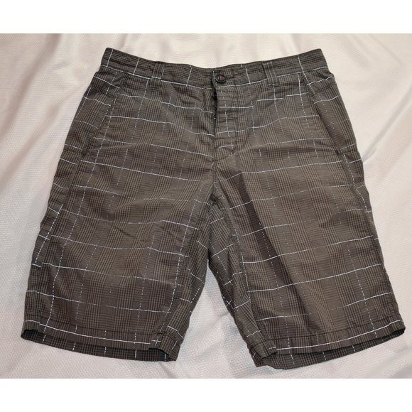 The North Face Button Fly Gray Plaid Shorts size 34 - Picture 1 of 10